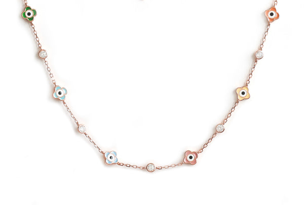 Evil Eye Enamel Chain Necklace
