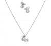Double Heart Crystal Pendant Necklace Set
