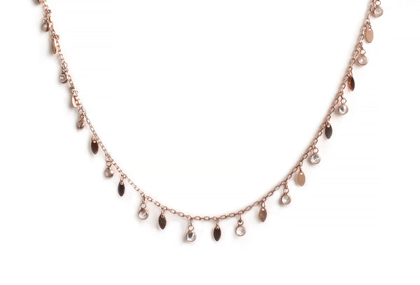 Dangling Disc Charm Necklace