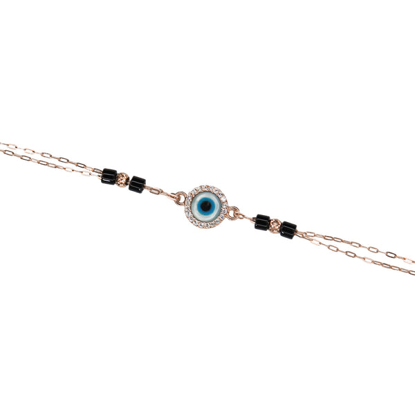 Evil Eye Beaded Chain Bracelet