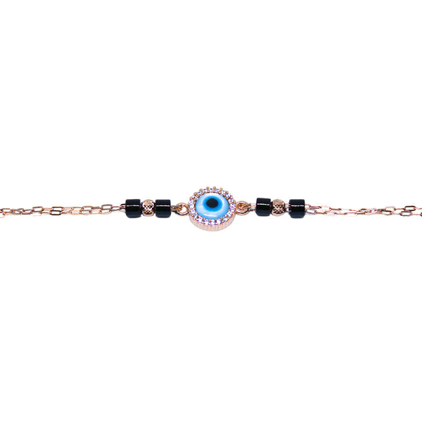 Evil Eye Beaded Chain Bracelet