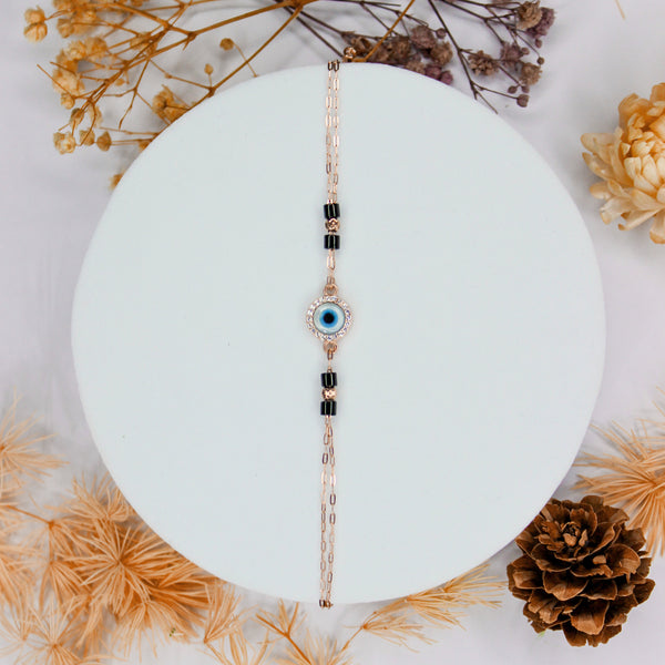Evil Eye Beaded Chain Bracelet