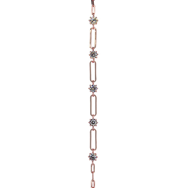 Elegant Rose Gold Chain Bracelet with Sparkling Zircon Accents