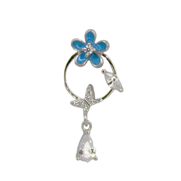 Enamel Flora Drops - Silver