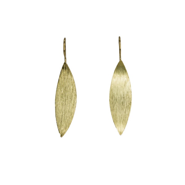 Gold Leaf Drop Earrings – Elegant & Minimalist