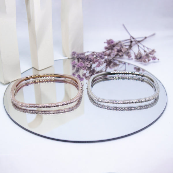 Elegant Dual-Layer Pave Bangle – A Timeless Statement Piece