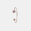 Floral Sparkle Open Cuff Bracelet – Elegant & Colorful Design