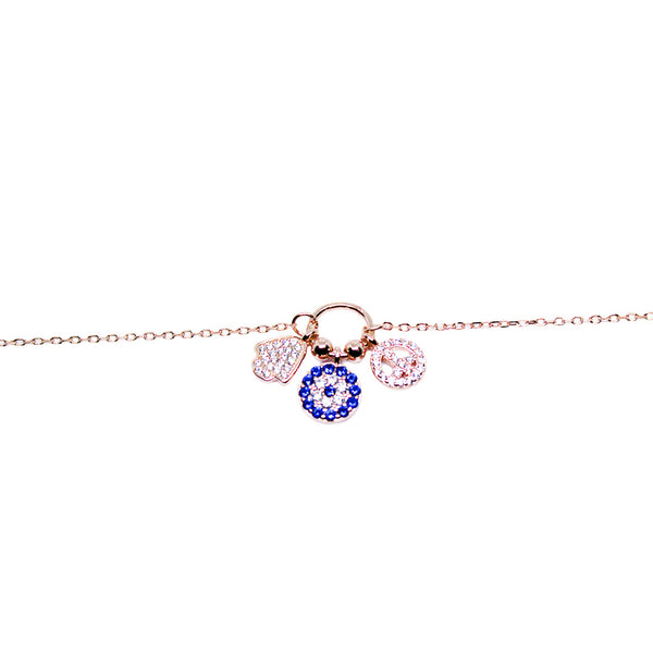 Gold Charm Bracelet with Pave Detailing