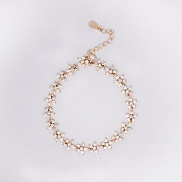 Floral Tennis Bracelet - RoseGold