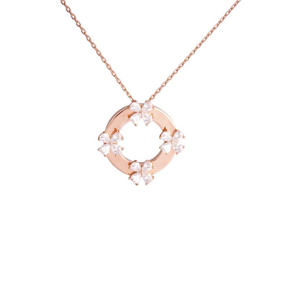 Floral Halo Crystal Necklace