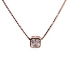 Square Solitaire Pendant Necklace