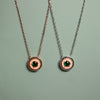 Emerald Halo Disc Pendant Necklace