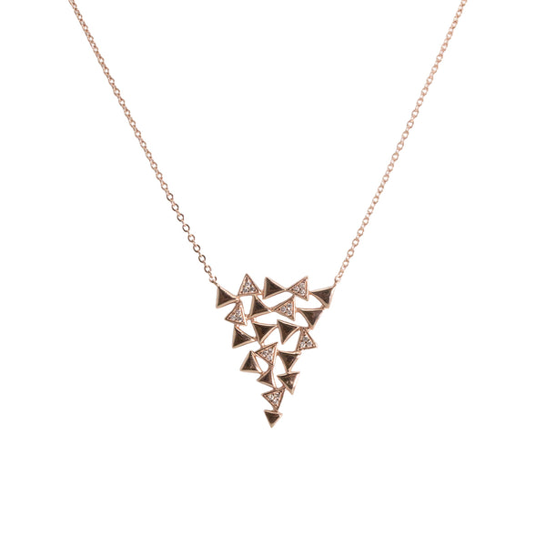 Geometric Triangle Cluster Necklace