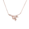 Crystal Bow Leaf Pendant Necklace