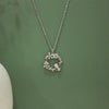 Rosé Bloom Circle Necklace