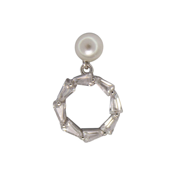 Pearl & Silver Hoop Earrings