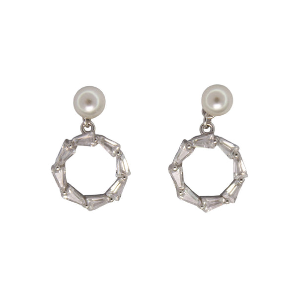 Elegant Pearl & Silver Hoop Earrings