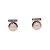 Elegant Pearl & Diamond Stud Earrings – Rose Gold Finish
