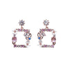 Elegant Square Drop Earrings – Gold & Crystal Accents
