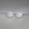Elegant Cushion-Cut Opal Stud Earrings