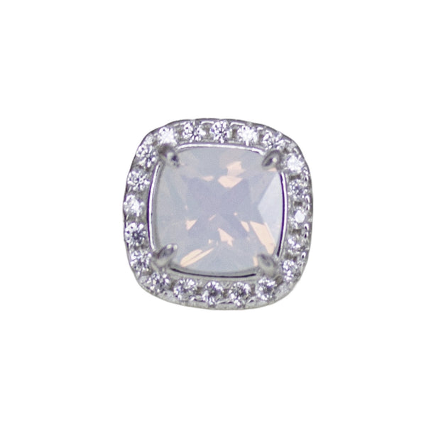 Elegant Cushion-Cut Opal Stud Earrings