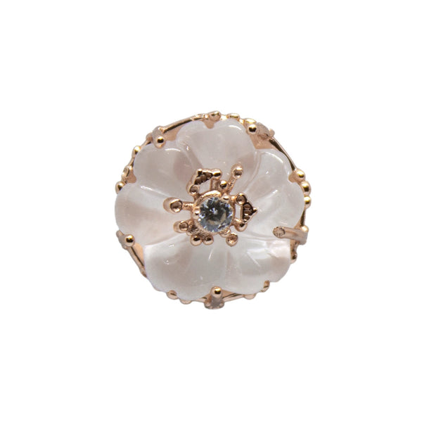 Elegant Mother of Pearl Floral Stud Earrings (MOP)