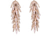 Elegant Silver Leaf Dangle Earrings with Sparkling Crystals