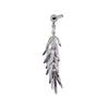 Leaf Dangle Earrings with Sparkling Crystals - Silver