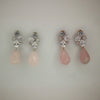 Elegant Crystal and Rose Quartz Drop Earrings