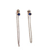 Midnight Blue Solitaire Chain Earrings