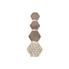 Hexagonal Geometric Drop Earrings – Silver & Rose Gold