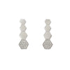 Hexagonal Geometric Drop Earrings – Silver & Rose Gold