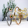 Elegant Dual-Tone Open Cuff Bracelet – Vintage Charm with a Modern Twist
