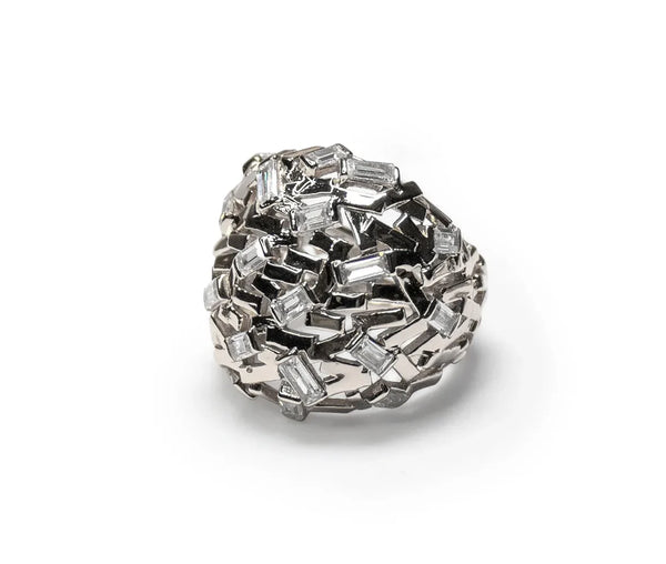 Sculpted Cluster Statement Ring
