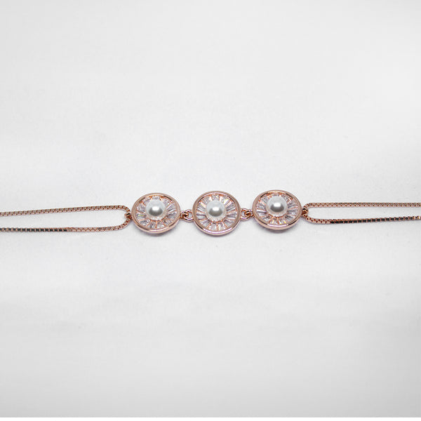 Triple Pearl Chain Bracelet