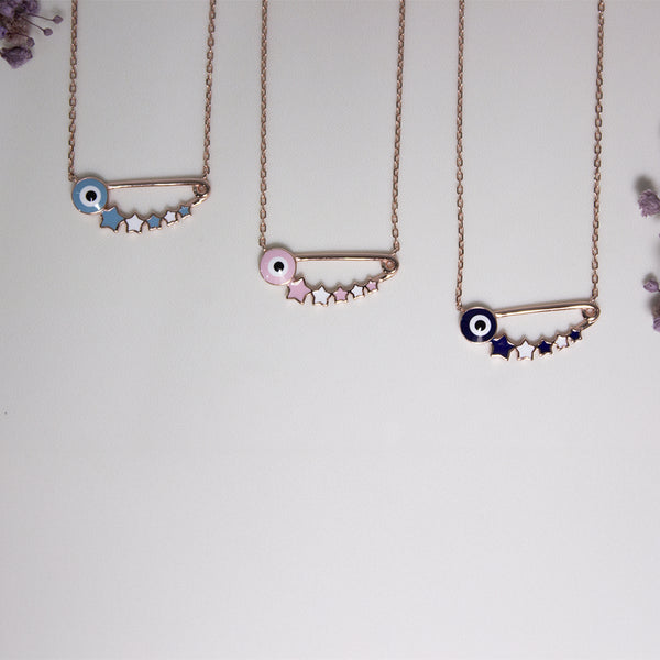 Lucky Star Evil Eye Pendant Necklace
