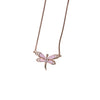 Pink Dragonfly Pendant Necklace