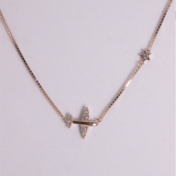 Pavé Aeroplane Charm Necklace