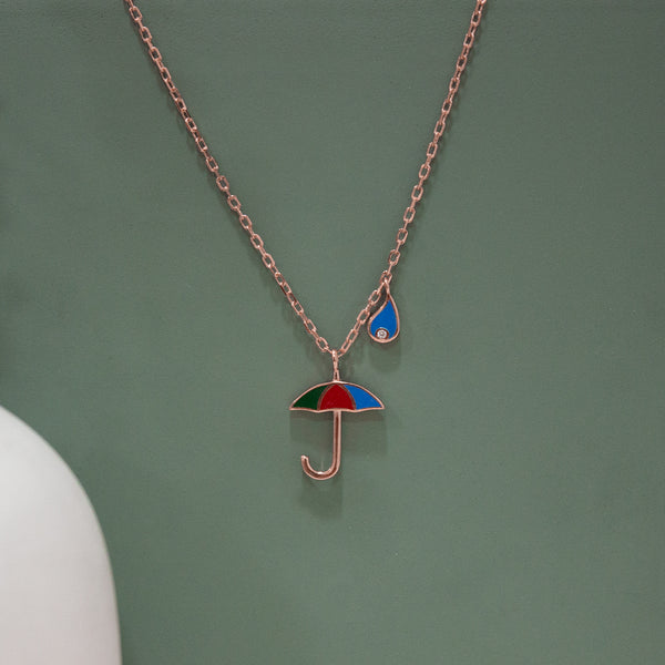 Colorful Umbrella Charm Necklace