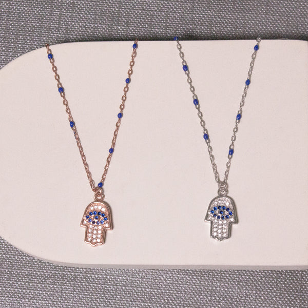 Evil Eye Hamsa Hand Protection Necklace