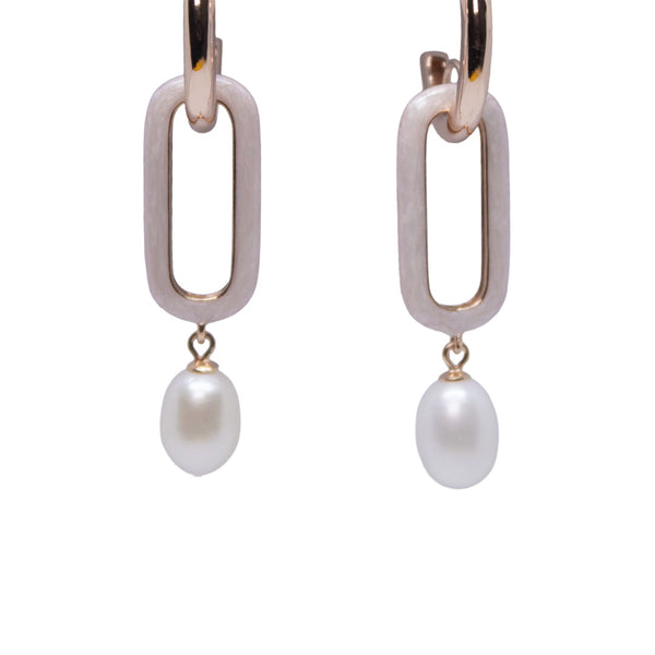 Pearl Link Drop Earrings