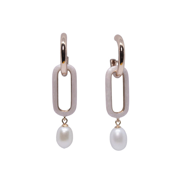 Rose Gold Pearl Drop Earrings