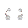 Elegant Double Pearl & Zircon Stud Earrings
