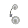 Double Pearl Zircon Stud Earrings