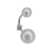 Elegant Double Pearl & Zircon Stud Earrings