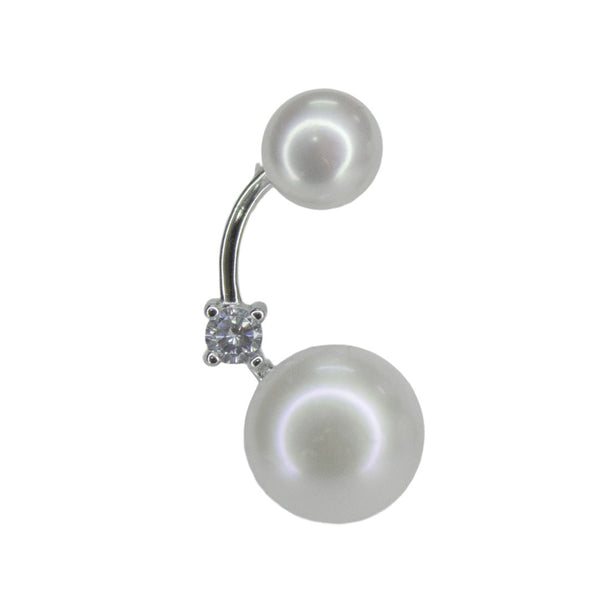 Elegant Double Pearl & Zircon Stud Earrings