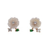Floral Carved Gemstone Stud Earrings – Elegant & Delicate