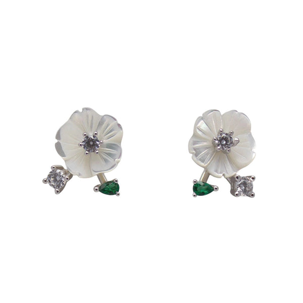 Floral Carved Pearl Studs