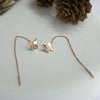 Delicate Gold Butterfly Threader Earrings