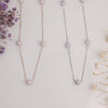 Elegant Pave Ball Station Necklace